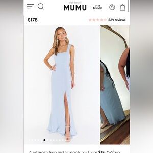 Paris gown - steel blue stretch